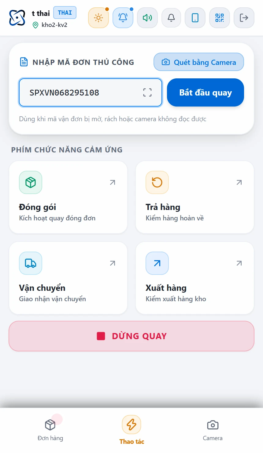 Quay đơn thủ công & 4 Chế độ nghiệp vụ
